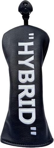 Golf Club Headcover 3 Wood Headcover Black n White Premium PU Leather Driver #3 Fairway Wood Hybrid Wood Head Cover Fits for All Brand in Saudi Arabia