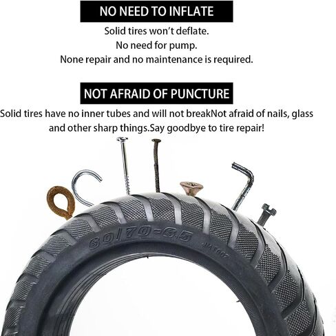 60/70-6.5 Solid Tire 10 Inch Tubeless Tyre 10x2.50 Inch Scooter Tire Solid in Saudi Arabia