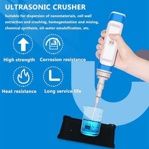 مختبر الخلية المصغرة Sonicator Sonicator ، متجانسة بالموجات فوق الصوتية المحمولة ، قضيب السعة 6 مم ، لعلم الأحياء ، التجربة in Kuwait