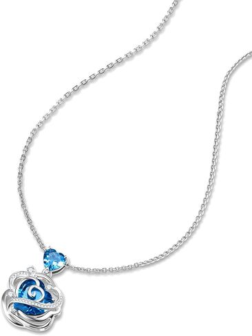 FANCIME Thornless Pulse Birthstone Necklace for Women Sterling Silver Rose Pendant Fine Jewelry Gemstone Birthday Christmas Gifts for Wife Her in Saudi Arabia