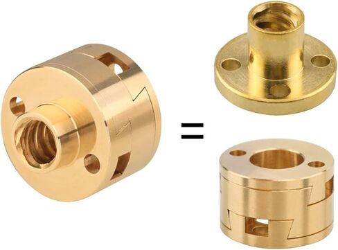 4pcs Brass Rigid 3D Printer Coupling Round T8 Coupling for Z Axis Screw Hot Bed Shaft Coupler in Saudi Arabia