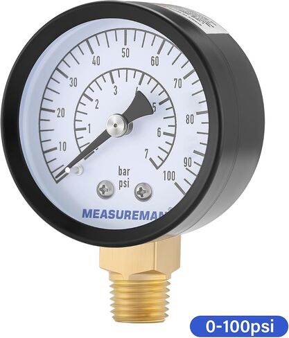 مقياس منظم CO2 CO2 MESTUREMAN مجموعة لبراميل البيرة ، 0-100/3000 PSI ، 2pc ، مقياس مزدوج ، شريط/psi ، 2 '' ، 1/4 '' NPT ، حالة الحديد الأسود ، مؤشر الألومنيوم ، المكونات الداخلية النحاسية المتينة in Kuwait