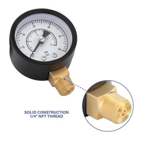 مقياس منظم CO2 CO2 MESTUREMAN مجموعة لبراميل البيرة ، 0-100/3000 PSI ، 2pc ، مقياس مزدوج ، شريط/psi ، 2 '' ، 1/4 '' NPT ، حالة الحديد الأسود ، مؤشر الألومنيوم ، المكونات الداخلية النحاسية المتينة in Kuwait
