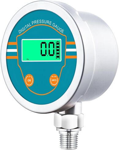 Digital Pressure Gauge 0-300 Psi Range, Digital Water Pressure Gauge 1/4 NPT Bottom Thread with 3-1/8" Dial, Suitable for Hydraulic, Oil, Water, Air Pressure Measuring in Saudi Arabia