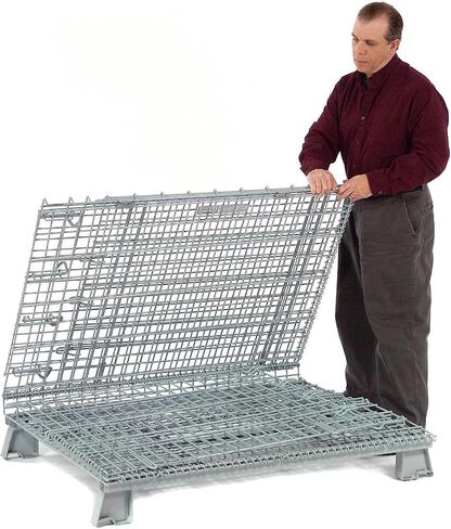 GLOBAL INDUSTRIAL 40x32x34-1/2 Folding Wire Container, 4000 Lb Capacity in Saudi Arabia