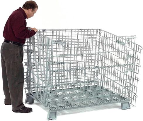 GLOBAL INDUSTRIAL 40x32x34-1/2 Folding Wire Container, 4000 Lb Capacity in Saudi Arabia