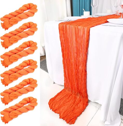 Wigenius Fall Table Runner 6 Pack Sage Green Cheesecloth 35 × 120 بوصة Boho Restic Gauze Table Runner لحفل زفاف دش الطفل دش. in Kuwait
