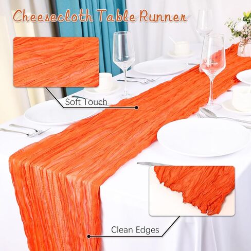 Wigenius Fall Table Runner 6 Pack Sage Green Cheesecloth 35 × 120 بوصة Boho Restic Gauze Table Runner لحفل زفاف دش الطفل دش. in Kuwait