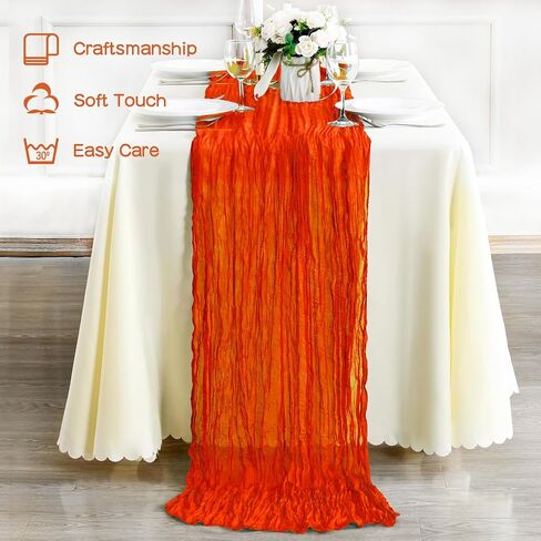 Wigenius Fall Table Runner 6 Pack Sage Green Cheesecloth 35 × 120 بوصة Boho Restic Gauze Table Runner لحفل زفاف دش الطفل دش. in Kuwait