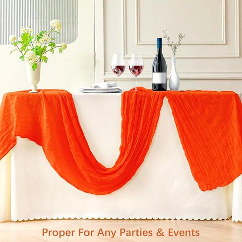 Wigenius Fall Table Runner 6 Pack Sage Green Cheesecloth 35 × 120 بوصة Boho Restic Gauze Table Runner لحفل زفاف دش الطفل دش. in Kuwait