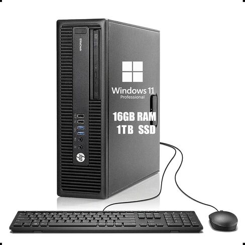 HP EliteDesk 800 G2 Business Desktop, Intel Core i7 6700 3.4Ghz, 32GB DDR4 RAM, 1TB SSD Hard Drive, Windows 10 (Renewed) in Kuwait
