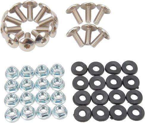 Mudguard Bolt Gasher Nut Screw Kit ، 16 مجموعة Mudguard Bolt Gasher Nut Screw Kit M6 Thread Thread Kit ، لـ ATV Quad 4 Wheeler in Kuwait