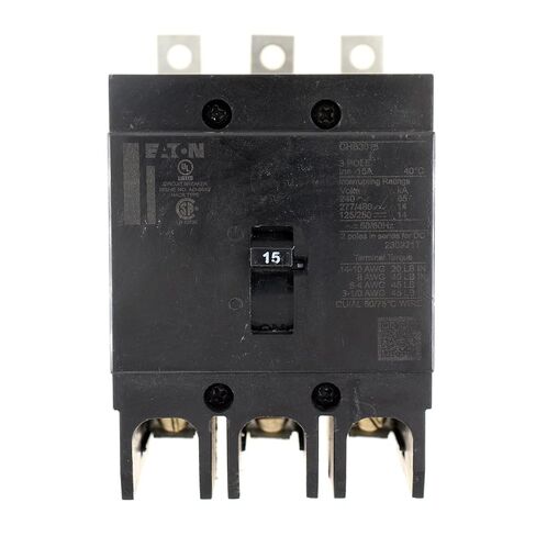 1- EATON Cutler Hammer GHB3015 15 AMP 3 Pole 240/480V Circuit Breaker, Thermal Magnetic, 3P, 15A in Saudi Arabia