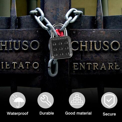 Keyless Combination Lock, 6 Digit Password Locker Lock, Aluminum Alloy Code Digital Combo Padlock, Push Button Security Safe Padlock, Outdoor Padlock Lock for Gym Fence School Lockers in Saudi Arabia