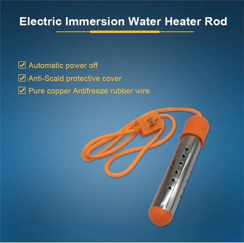 Portable 220V Immersion Water Heater - 2.5KW/3KW Stainless Steel with Auto Power-Off for Travel & Home(220V 3KW 250L) in Saudi Arabia
