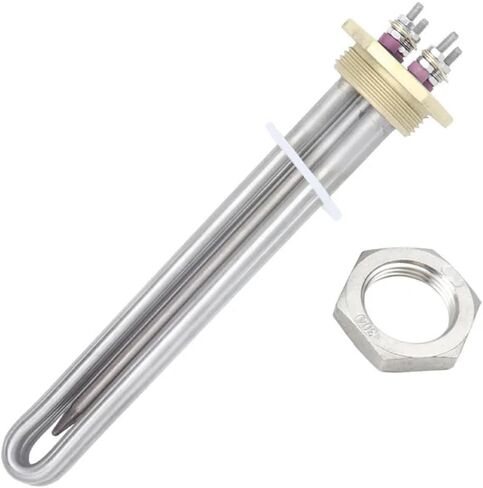عنصر تسخين 12 فولت DC 600W DN32 شفة النحاس 1 1/4 "BSP غمر الماء الأنبوبي السخان الشمسي مع أنبوب مسبار المستشعر (صامدة السخان) in Saudi Arabia