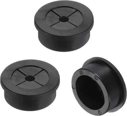 uxcell 3 Pcs Cable Cord Grommet, 1 1/8" Inch (28mm) Desk Grommet Flexible Rubber Grommets Wire Hole Cover Pass Through for Office Computer Desk Wire Organizer, Black in Saudi Arabia