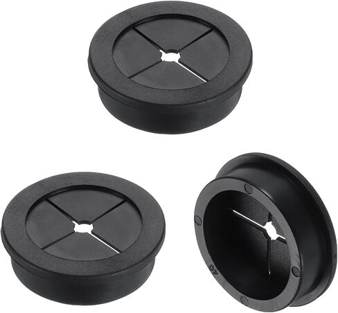 uxcell 3 Pcs Cable Cord Grommet, 1 1/8" Inch (28mm) Desk Grommet Flexible Rubber Grommets Wire Hole Cover Pass Through for Office Computer Desk Wire Organizer, Black in Saudi Arabia