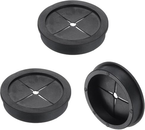uxcell 3 Pcs Cable Cord Grommet, 1 1/8" Inch (28mm) Desk Grommet Flexible Rubber Grommets Wire Hole Cover Pass Through for Office Computer Desk Wire Organizer, Black in Saudi Arabia