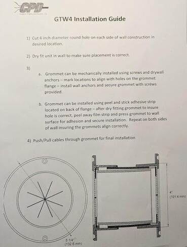 GTW4 4 "تمر الجدار عبر نظام Grommet لإدارة الكابلات ، حشيات مطاطية EPDM ذات الطبقة المزدوجة ، الأبيض in Saudi Arabia