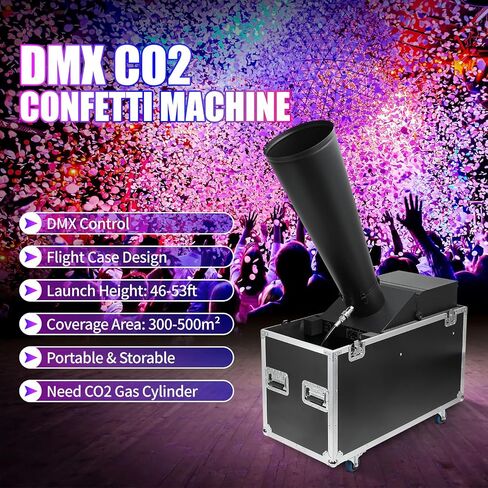 CO2 Confetti Machine Manual Control Confetti Cannon Machine with Flight Case for Party DJ Wedding Disco Nightclub Stage Celebration in Saudi Arabia
