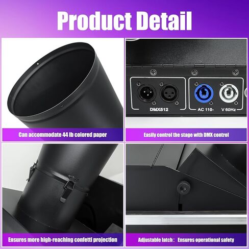 CO2 Confetti Machine Manual Control Confetti Cannon Machine with Flight Case for Party DJ Wedding Disco Nightclub Stage Celebration in Saudi Arabia