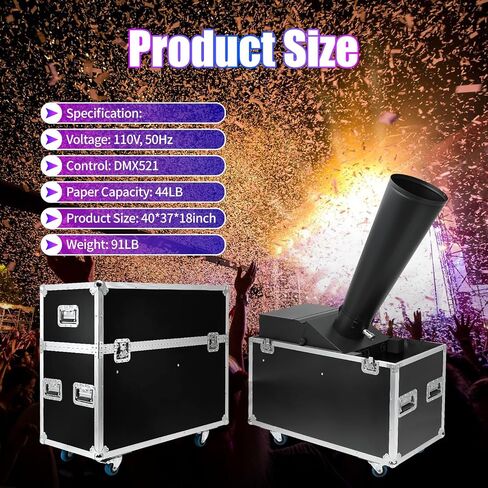 CO2 Confetti Machine Manual Control Confetti Cannon Machine with Flight Case for Party DJ Wedding Disco Nightclub Stage Celebration in Saudi Arabia