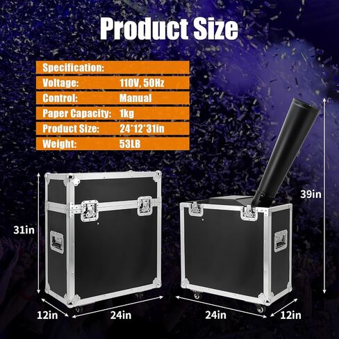 CO2 Confetti Machine Manual Control Confetti Cannon Machine with Flight Case for Party DJ Wedding Disco Nightclub Stage Celebration in Saudi Arabia