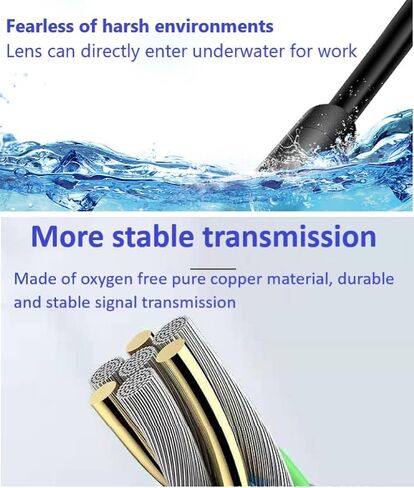 منظار USB للهاتف OTG Android ، الكمبيوتر المحمول ، 5.5 مم فحص الكاميرا Borescope مقاومة للماء مع نوع USB C ، مكونات Micro-USB 3in1 ، سلك النحاس النقي مع 6 مصابيح LED ، متوافقة مع معظم الهاتف ، الكمبيوتر (5M) in Saudi Arabia