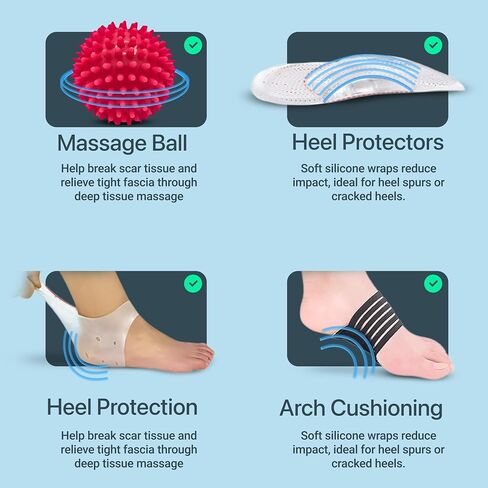 Atlecko Plantar Support & Relief Socks Kit - 11-Pieces, 2 PAIRS Plantar Fasciitis Socks - Comfortable Quality Compression (L/XL) in Saudi Arabia