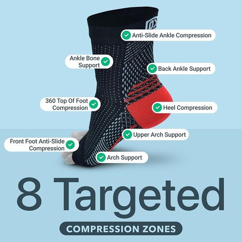 Atlecko Plantar Support & Relief Socks Kit - 11-Pieces, 2 PAIRS Plantar Fasciitis Socks - Comfortable Quality Compression (L/XL) in Saudi Arabia