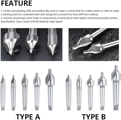 Center Drill Bit with Weldon Shank Type 5 6 8 10 12mm Hole Drill Cutter for Steel Aluminum Copper Drilling Tool 1Pcs (Color : B Type-M8) in Saudi Arabia