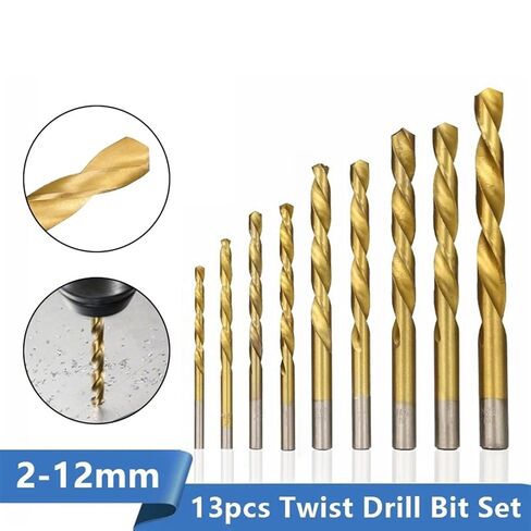 تويست الحفر بت 1.5-12 ملم المسلح المسلح الحفر حفرة الخشب قطعة الحفر المعدنية مجموعة الخشب أداة 13pcs/مجموعة (اللون: 13pcs 2-12mm) in Kuwait