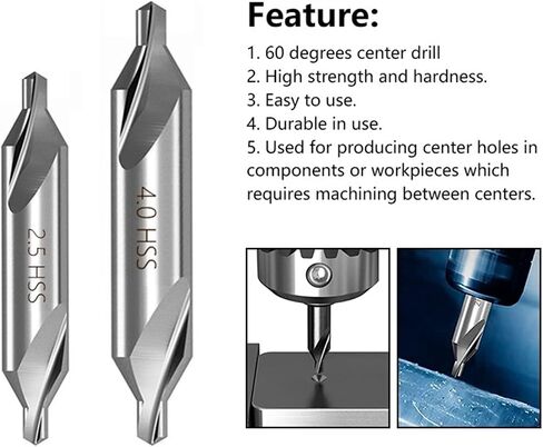 Combined Drills 60 Degree Countersinks Angle Bit Set 1.0mm 1.5mm 2.0mm 2.5mm 3.5mm 5mm Metal Drill Bit 1Set (Color : 6pcs 1.0-5.0mm) in Saudi Arabia