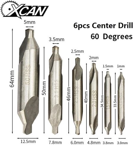 Combined Drills 60 Degree Countersinks Angle Bit Set 1.0mm 1.5mm 2.0mm 2.5mm 3.5mm 5mm Metal Drill Bit 1Set (Color : 6pcs 1.0-5.0mm) in Saudi Arabia