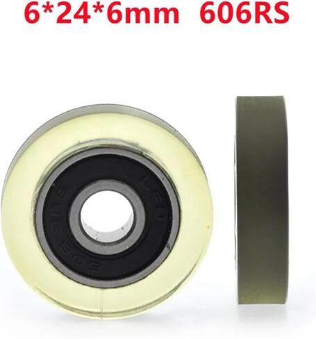 10pcs/50pcs 6 * 24 * 6mm 606RS Polyurethane Low Noise PU Deep Groove Bearing Pulleys(10pcs) in Saudi Arabia