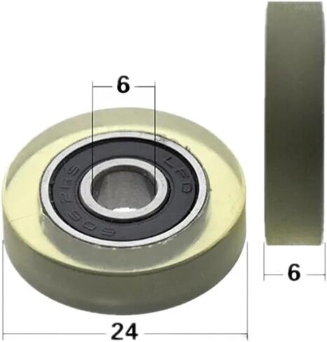 10pcs/50pcs 6 * 24 * 6mm 606RS Polyurethane Low Noise PU Deep Groove Bearing Pulleys(10pcs) in Saudi Arabia
