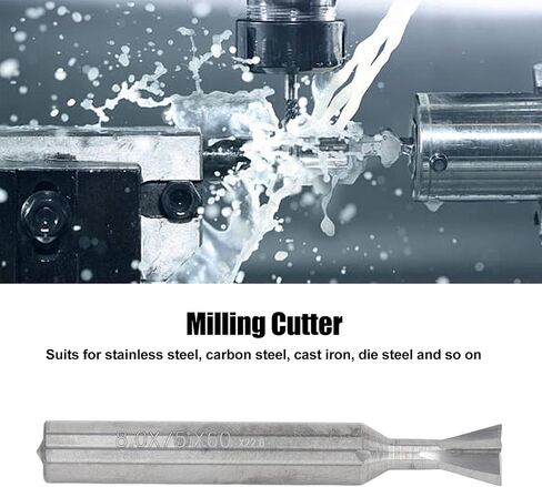 Dovetail Cutter, 2.36in 4 Flute Carbide Dovetail Milling Cutter with Universal Straight Shank, Cutting Tool for Stainless Steel, Carbon Steel (80 Degree) in Saudi Arabia