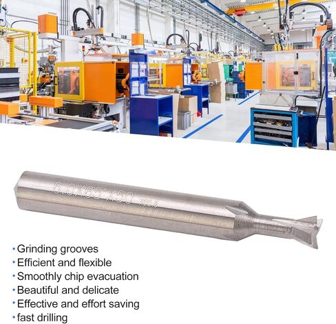 Dovetail Cutter, 50mm 4 Flutes Wear Resistant Carbide Dovetail Milling Cutter with 6mm Dia Shank, Universal Dovetail Bit Replacement (75°) in Saudi Arabia