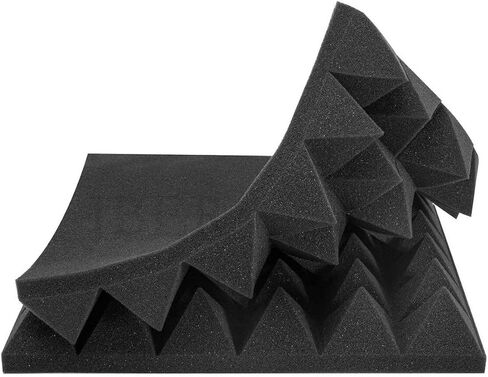 6Pcs Acoustic Foam Studio Soundproofing Foam Wedges Ties Black + Red 12 x 12 x 2inch in Saudi Arabia