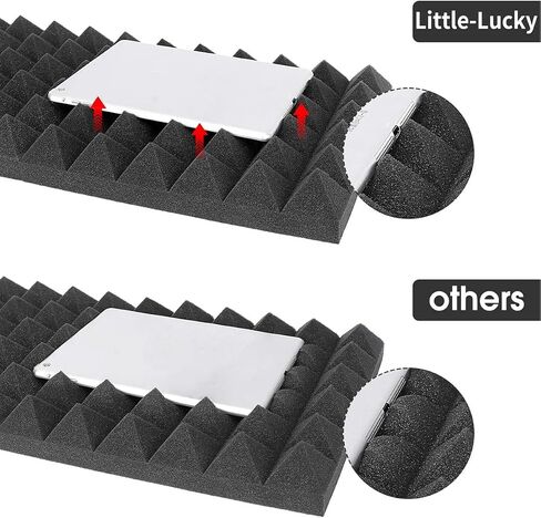 6Pcs Acoustic Foam Studio Soundproofing Foam Wedges Ties Black + Red 12 x 12 x 2inch in Saudi Arabia