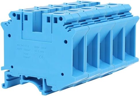 5pcs الأزرق UK35N DIN CALINAL COLLINAL TERMINAL TYPE TYPE ، تطبيق واسع لـ 600V 130A 1/0-12AWG CONNECTION ، صندوق التوزيع الكهربائي ، نظام الطاقة الشمسية ، PLC Control Contract Contact DIY in Saudi Arabia