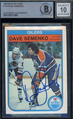 Dave Semenko Gem Mint 10 Beckett Bas توقيع 1982-83 O-Pee Chee Autograph-بطاقات هوكي موقعة in Saudi Arabia