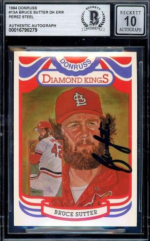 Bruce Sutter Gem Mint 10 Beckett Bas وقعت 1984 Donruss Diamond Kings Autograph - بطاقات موقعة للبيسبول in Saudi Arabia
