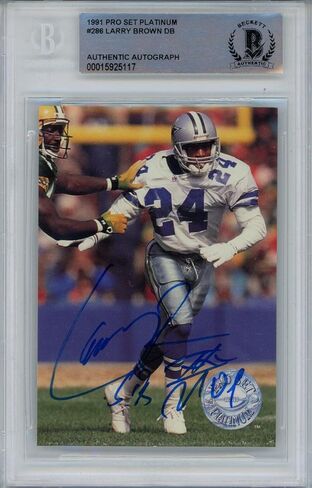 وقع لاري براون 1991 باسيفيك #575 بطاقة الصاعد ث/SB MVP Beckett SLAB 42903 - بطاقات الصاعد الموقعة لكرة القدم in Saudi Arabia