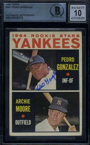 Pedro Gonzalez Gem Mint 10 Beckett Bas توقيع 1964 Topps Rookie Stars Autograph - بطاقات موقعة للبيسبول in Saudi Arabia
