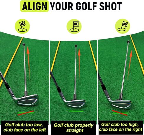 THE GOLFER STORE Golf Alignment Rods, Golf Club Alignment Stick Corrector Magnetic Golf Swing Trainer Aid Help Visualize and Align Your Golf Shot Length Adjustments in Kuwait