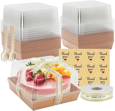 7 × 7 × 4 بوصات صناديق charcuterie مع أغطية صافية ، 25 صناديق كعكة صافية كبيرة لكعكة 4-6 بوصات ، حاويات طعام مخبز يمكن التخلص منها للكعك ، فطيرة ، ملفات تعريف الارتباط ، قنبلة الكاكاو البنية in Saudi Arabia