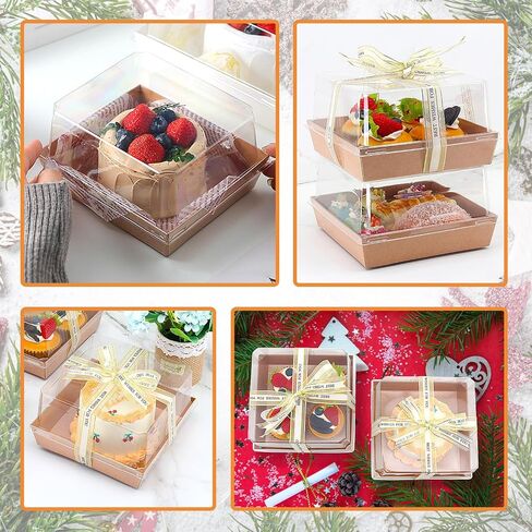 7 × 7 × 4 بوصات صناديق charcuterie مع أغطية صافية ، 25 صناديق كعكة صافية كبيرة لكعكة 4-6 بوصات ، حاويات طعام مخبز يمكن التخلص منها للكعك ، فطيرة ، ملفات تعريف الارتباط ، قنبلة الكاكاو البنية in Saudi Arabia