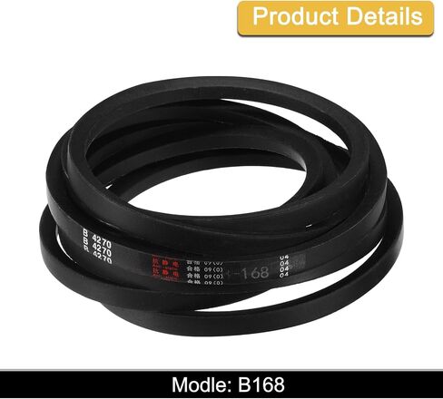 Uxcell B168 كلاسيكي ملفوف V-belt ، 171 "محيط خارجي ، حزام مطاط الأسود V لمعدات الآلات الصناعية in Kuwait
